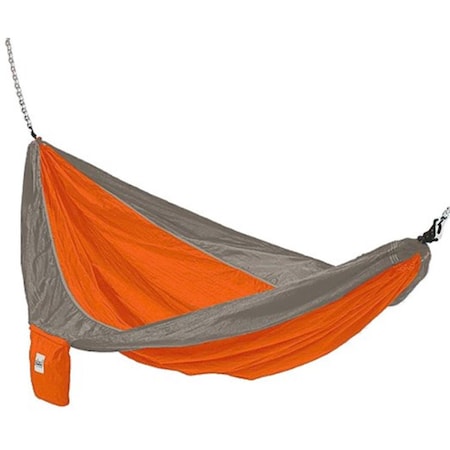 Kings Pond Enterprises Hammaka Parachute Silk Lightweight Portable Double Hammock - Orange & Grey KI316328